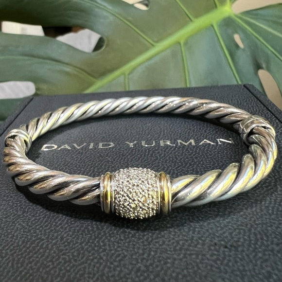 ❤️ David Yurman Metro Diamonds Bracelet with 18K - Picture 1 of 14